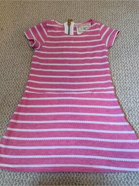 Sail to Sable Pink and White Striped Knit Top with Gold Zip